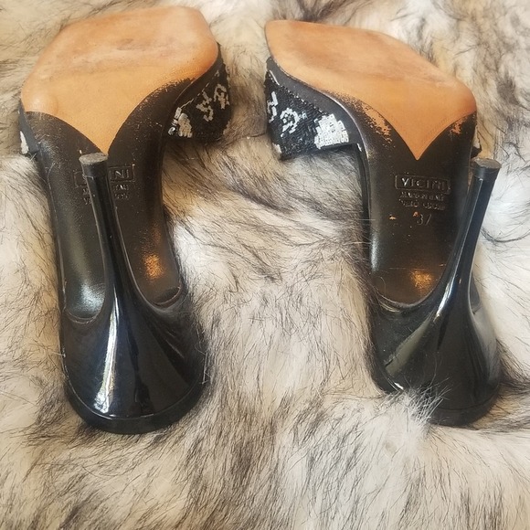 GUISEPPE ZANOTTI DESIGN Women's Black and White Sequin Slides size EU 37, US 7 - Picture 9 of 9